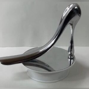 Manolo Blahnik Metallic Silver Shoehorn/Decoration